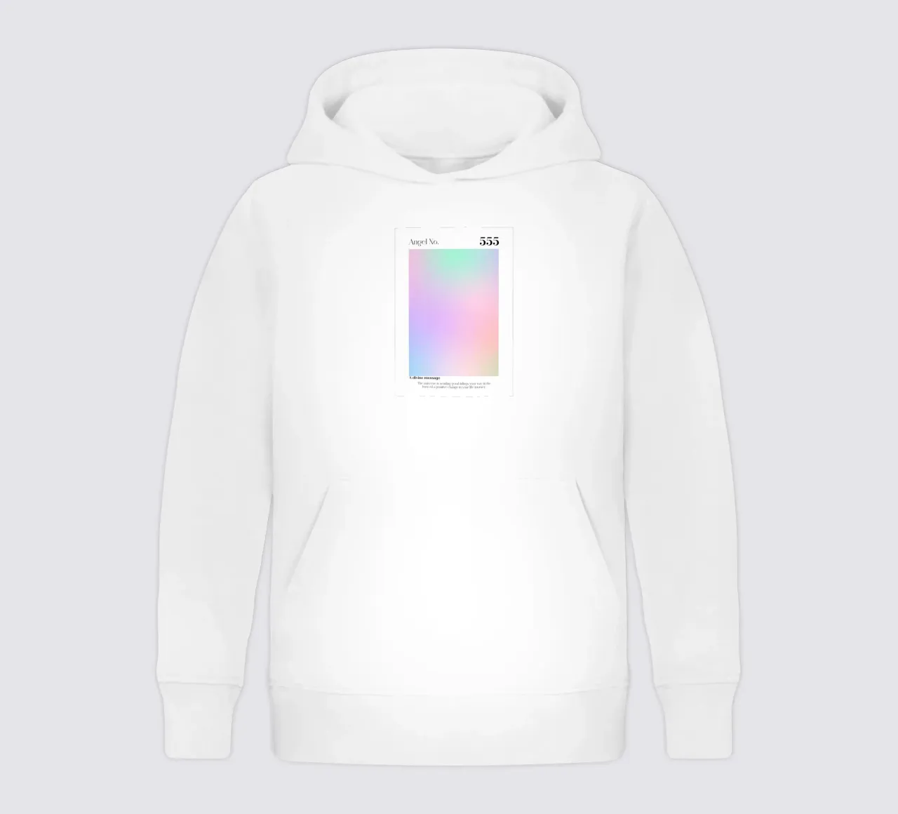 Ángel nº 555 Mensaje Divino Aura Pastel Gradiente Arte sudadera con capucha para niño de homdeco