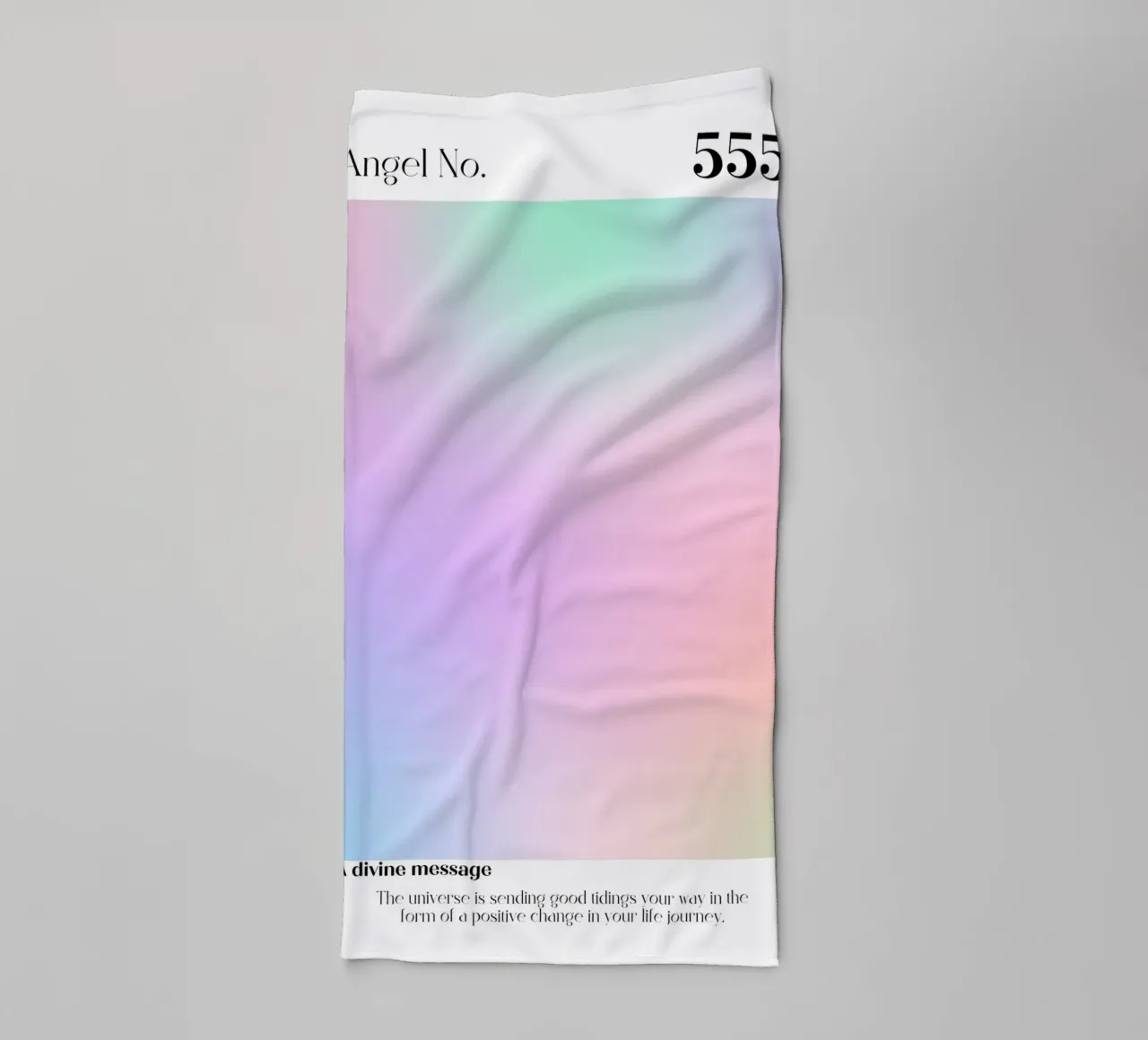 Ángel nº 555 Mensaje Divino Aura Pastel Gradiente Arte toalla de baño de homdeco