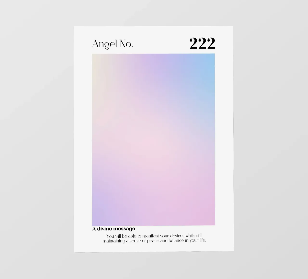 Angelo n. 222 Messaggio divino Aura Gradient Art telo in pvc da homdeco