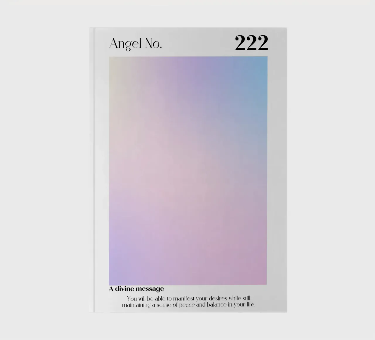 Angel No. 222 Divine Message Aura Gradient Art notebook by homdeco