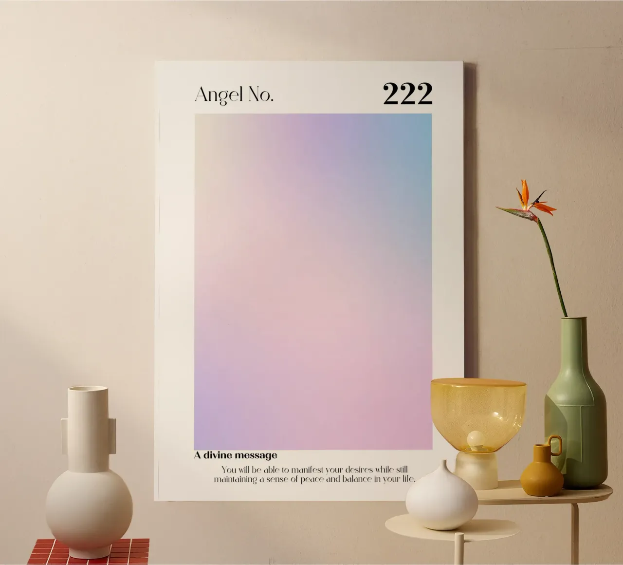 Angelo n. 222 Messaggio divino Aura Gradient Art tela da homdeco