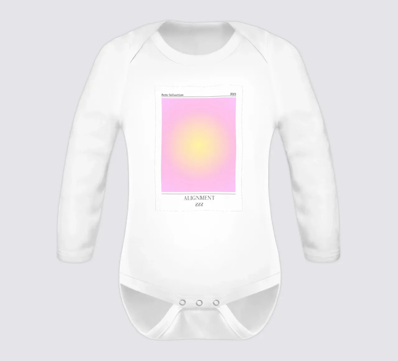 Angelo "Alignment" n. 222 Aura Rosa Giallo Gradiente 2023 body neonato maniche lunghe da homdeco