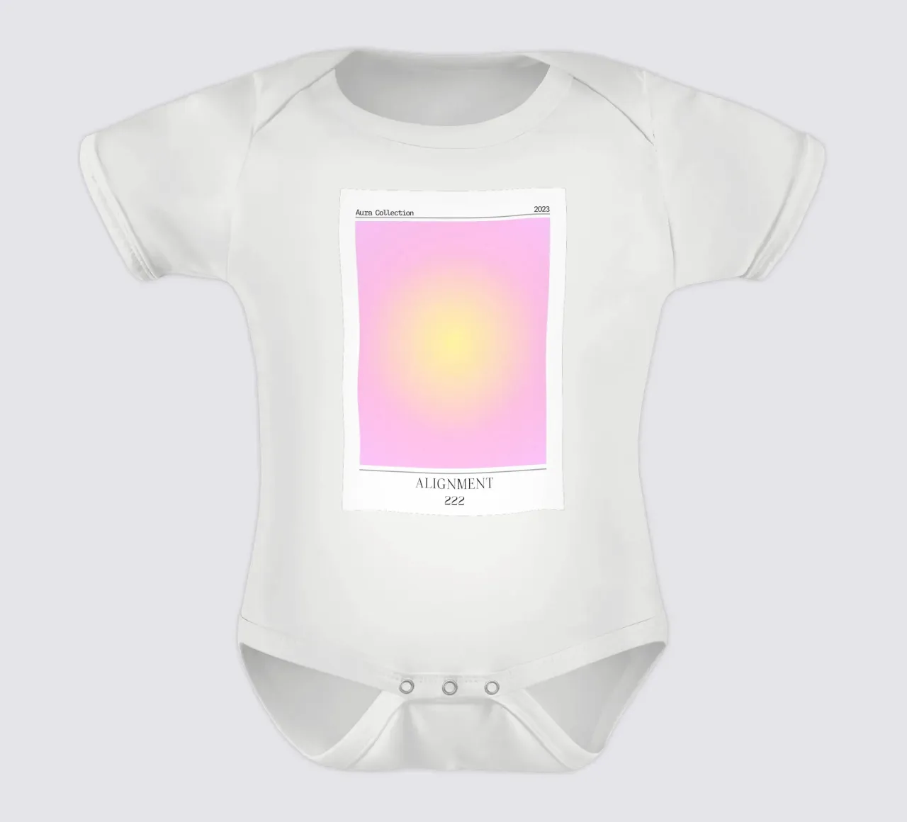 Angelo "Alignment" n. 222 Aura Rosa Giallo Gradiente 2023 body neonato maniche corte da homdeco