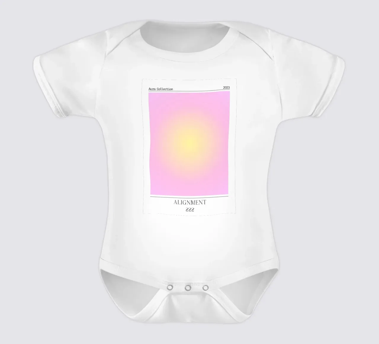 Angelo "Alignment" n. 222 Aura Rosa Giallo Gradiente 2023 body neonato maniche corte da homdeco