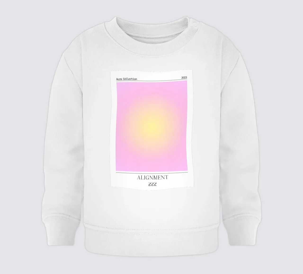 Angelo "Alignment" n. 222 Aura Rosa Giallo Gradiente 2023 felpa neonato da homdeco