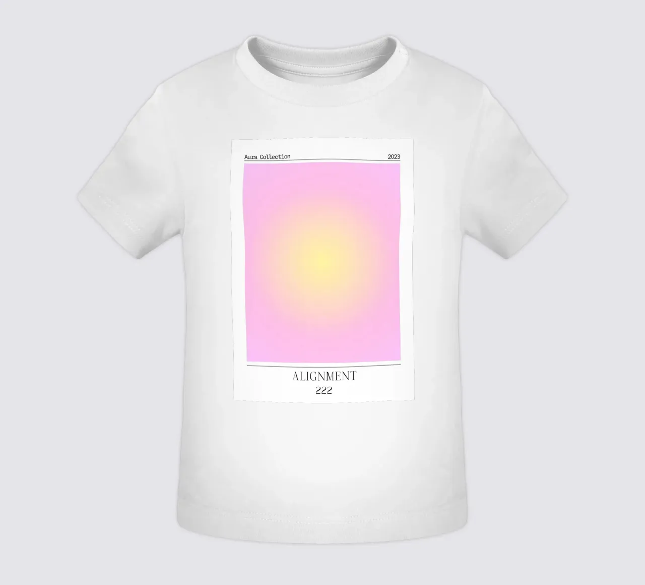 Angelo "Alignment" n. 222 Aura Rosa Giallo Gradiente 2023 maglietta neonato da homdeco