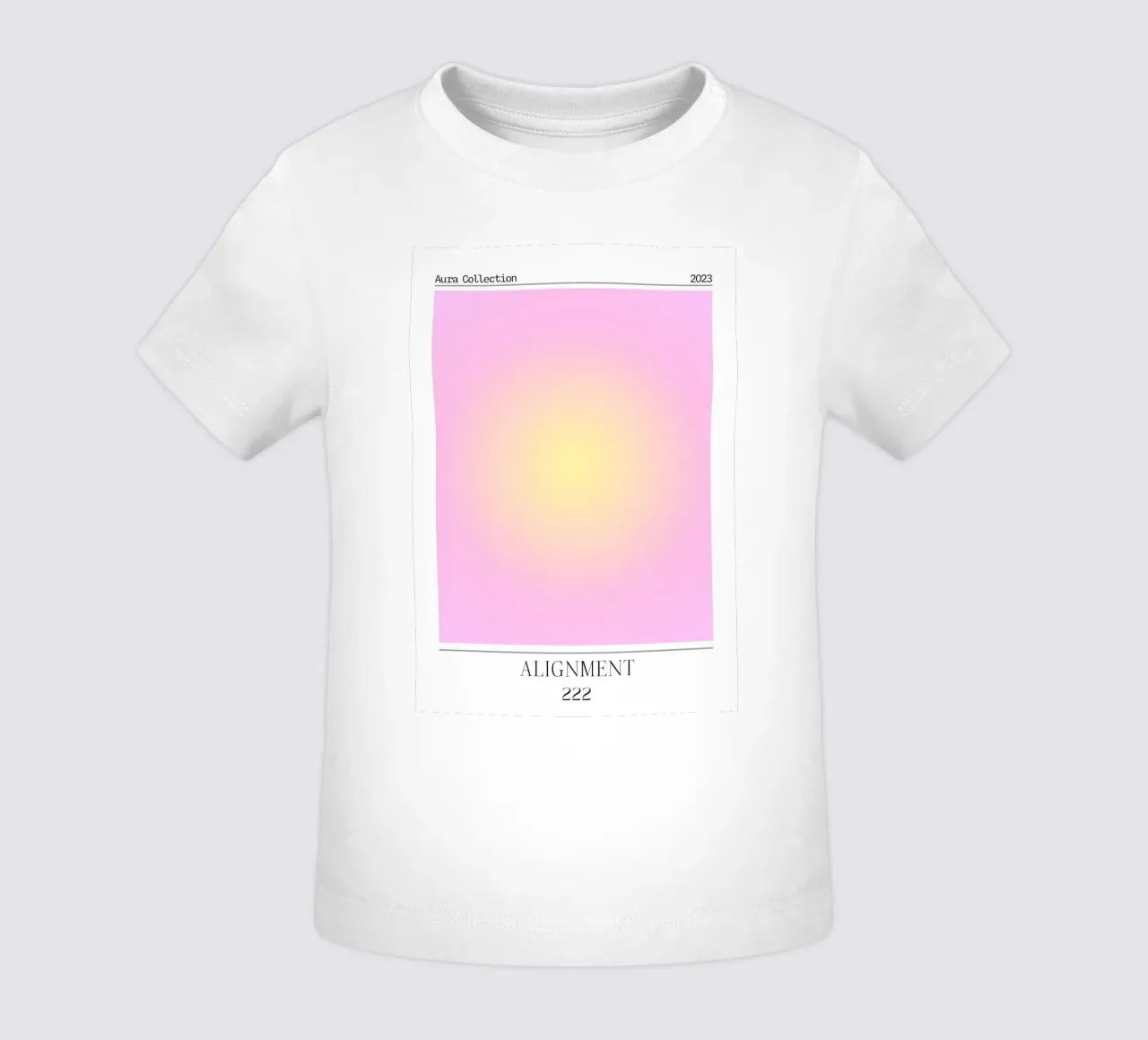 Angelo "Alignment" n. 222 Aura Rosa Giallo Gradiente 2023 maglietta neonato da homdeco