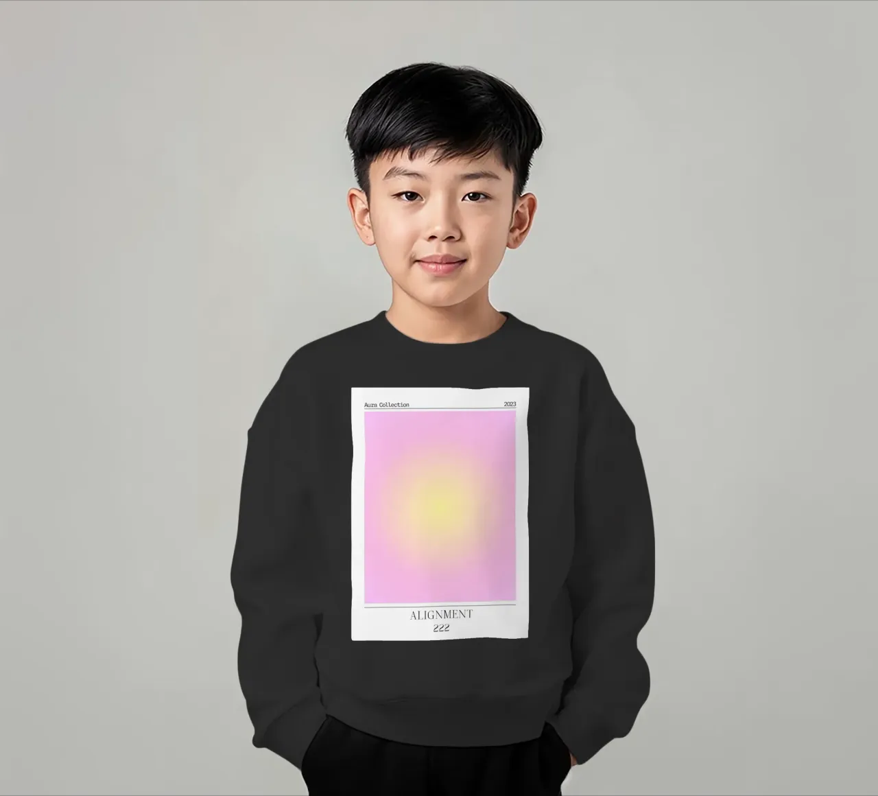 Angelo "Alignment" n. 222 Aura Rosa Giallo Gradiente 2023 felpa bambino da homdeco