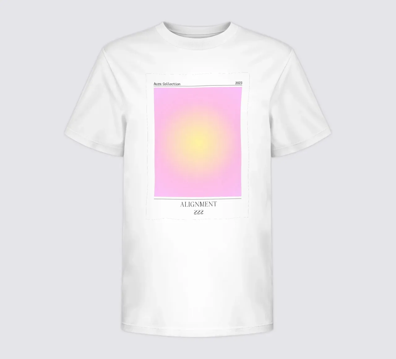 Angelo "Alignment" n. 222 Aura Rosa Giallo Gradiente 2023 t-shirt bambini da homdeco