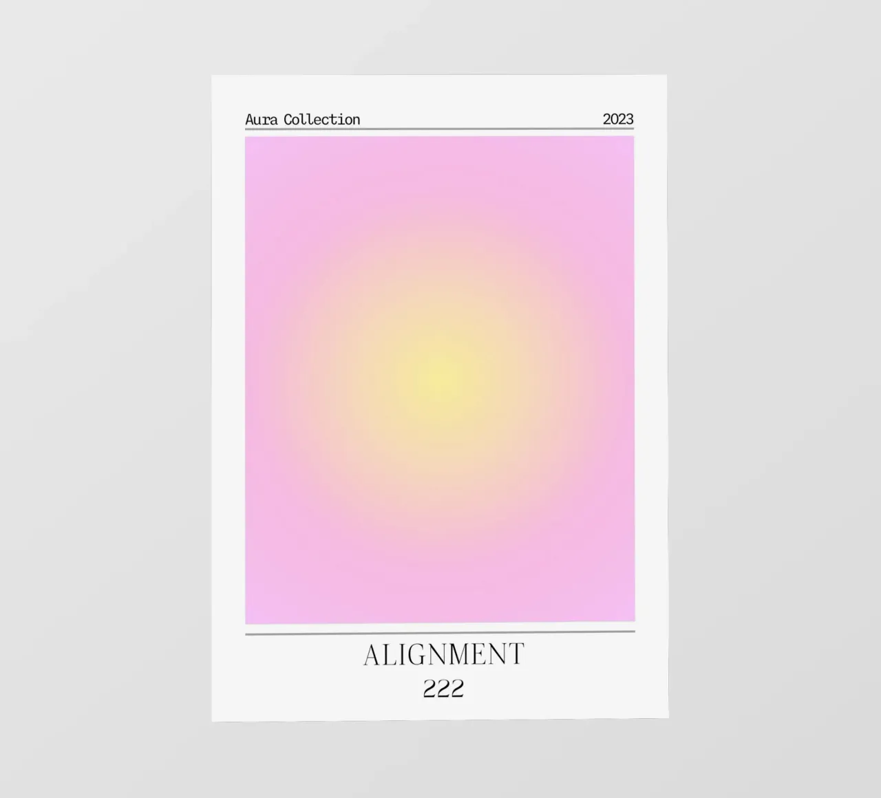 Angelo "Alignment" n. 222 Aura Rosa Giallo Gradiente 2023 pellicola backlit da homdeco