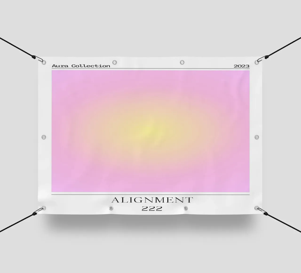 Angelo "Alignment" n. 222 Aura Rosa Giallo Gradiente 2023 telo in pvc da homdeco