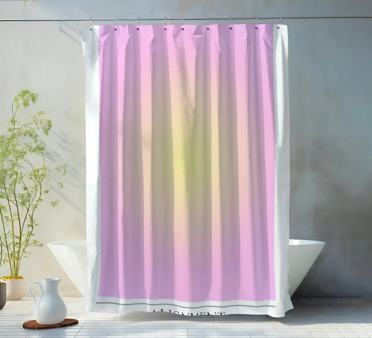 Angelo "Alignment" n. 222 Aura Rosa Giallo Gradiente 2023 tenda da doccia da homdeco