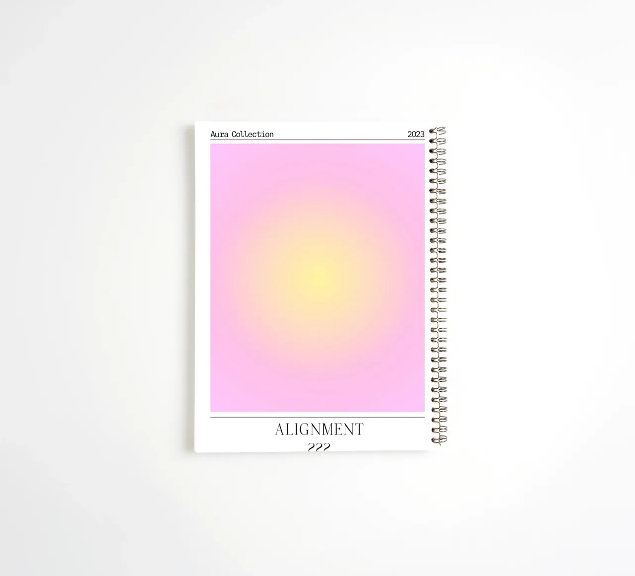 Angelo "Alignment" n. 222 Aura Rosa Giallo Gradiente 2023 diario ad anelli da homdeco