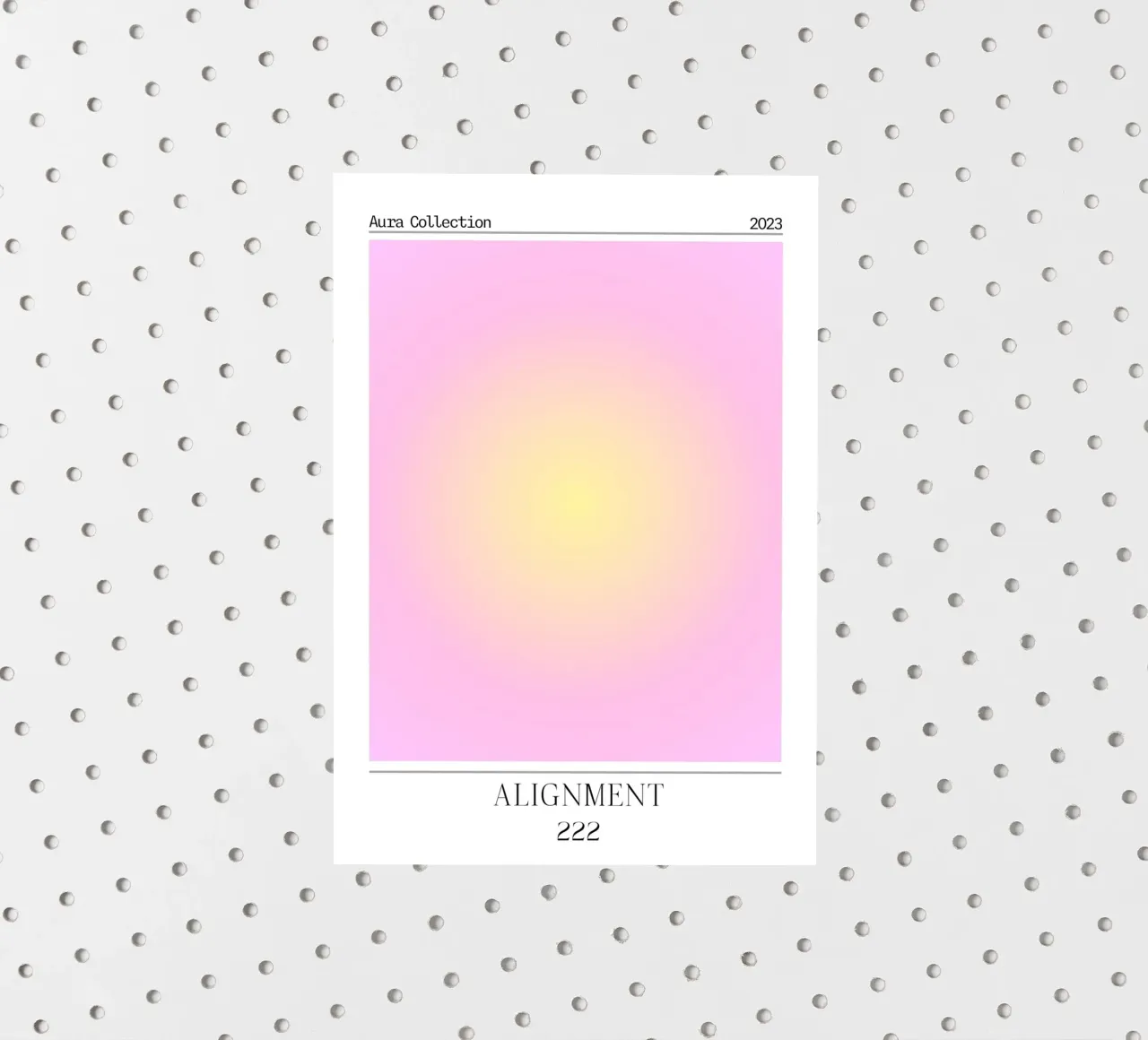 Angelo "Alignment" n. 222 Aura Rosa Giallo Gradiente 2023 adesivo da homdeco