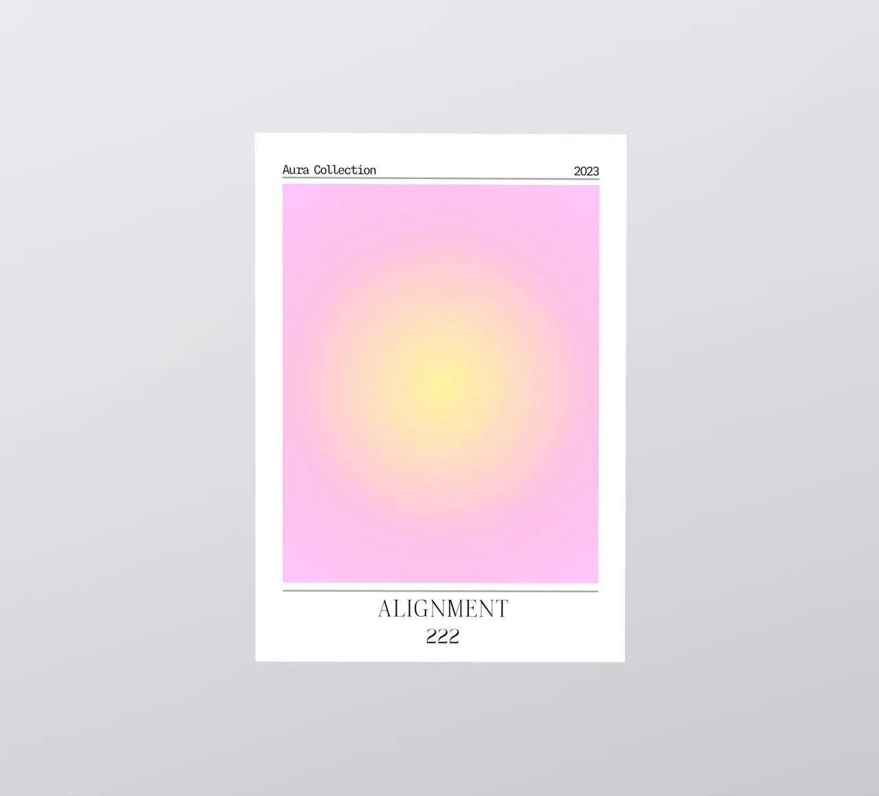 Angelo "Alignment" n. 222 Aura Rosa Giallo Gradiente 2023 adesivo da homdeco