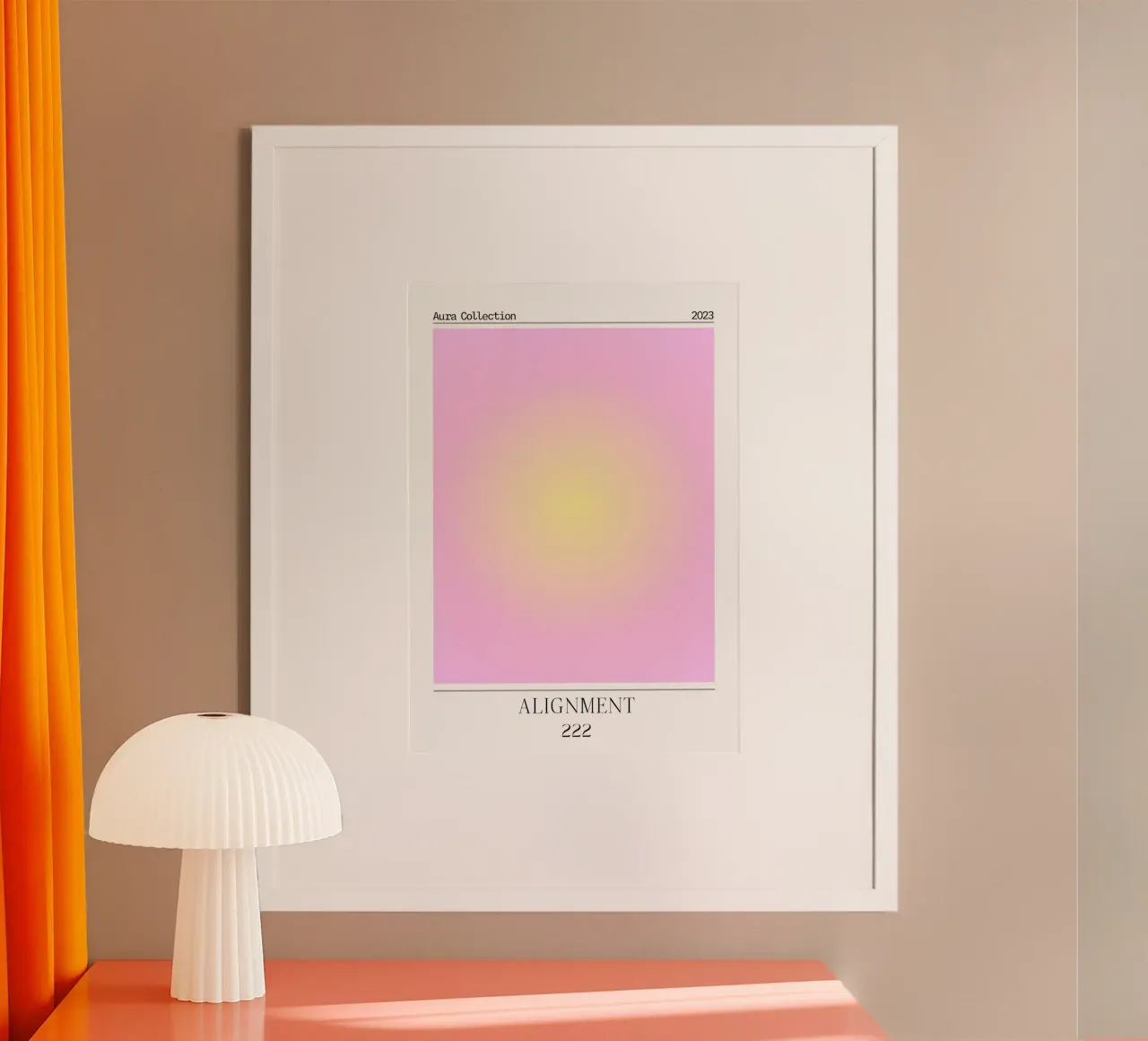 Angelo "Alignment" n. 222 Aura Rosa Giallo Gradiente 2023 poster da homdeco