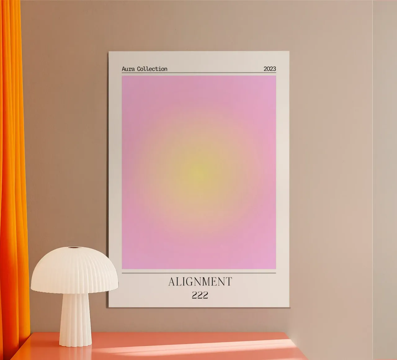 Angelo "Alignment" n. 222 Aura Rosa Giallo Gradiente 2023 poster da homdeco