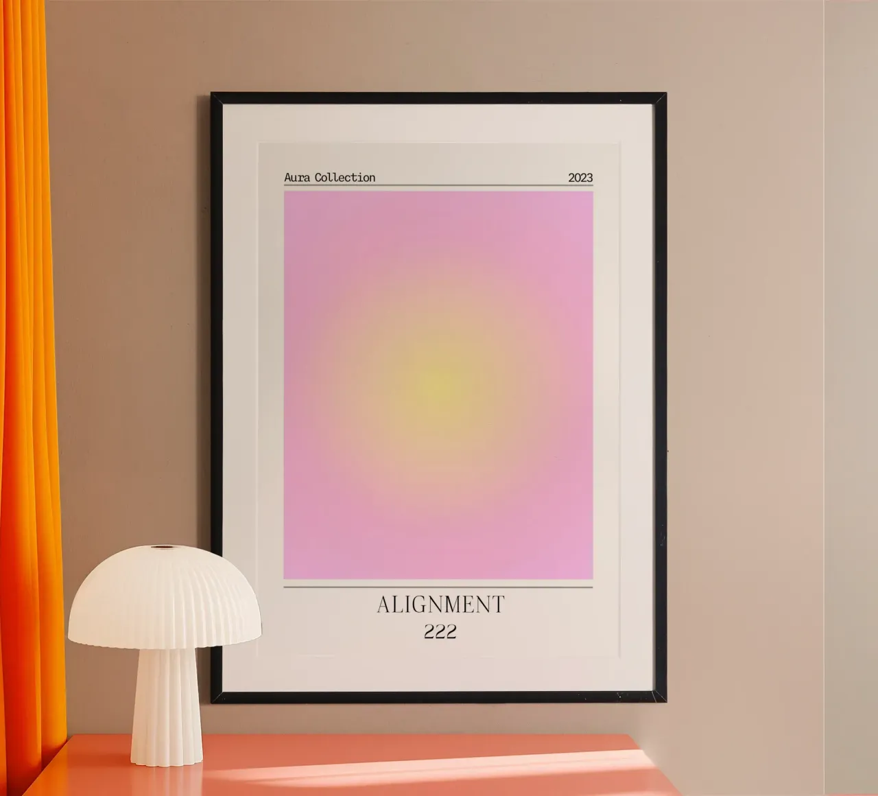 Angelo "Alignment" n. 222 Aura Rosa Giallo Gradiente 2023 carta hahnemühle da homdeco