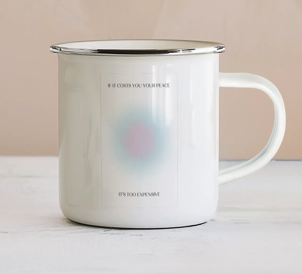 Poster art "Se ti costa la pace" Aura Gradient Poster Art tazza in smalto da homdeco