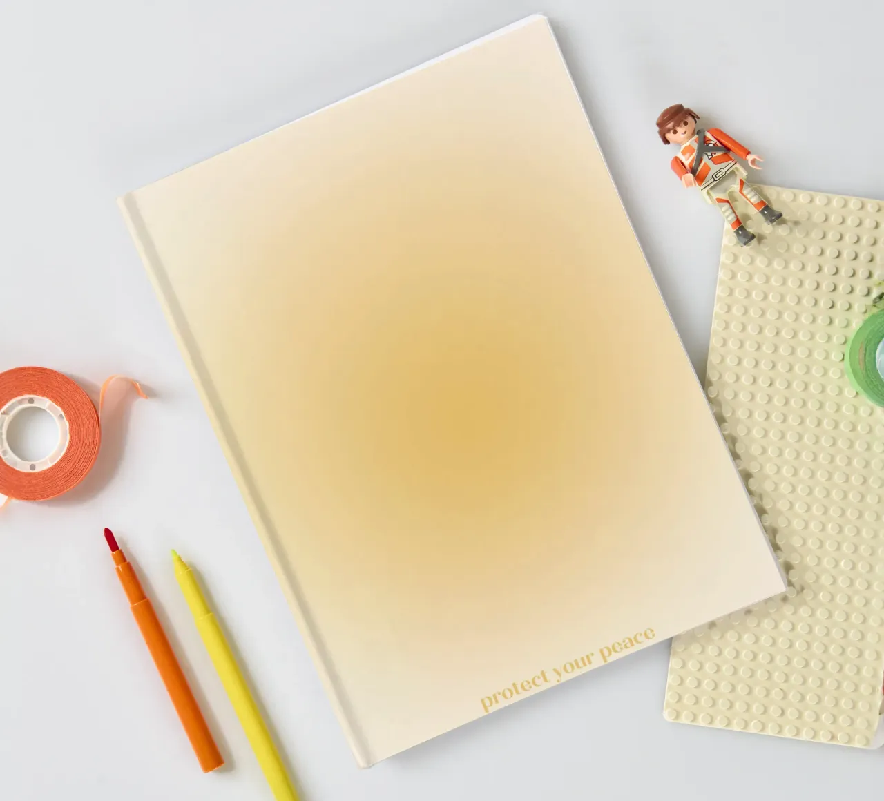 "Protect Your Peace" Golden Aura Gradient Abstract Art notebook by homdeco
