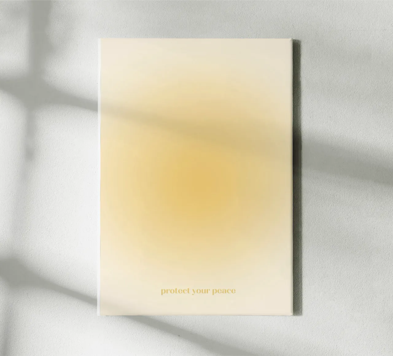 "Bescherm je vrede" Gouden Aura Kleurverloop Abstracte Kunst canvas met Baklijst van homdeco