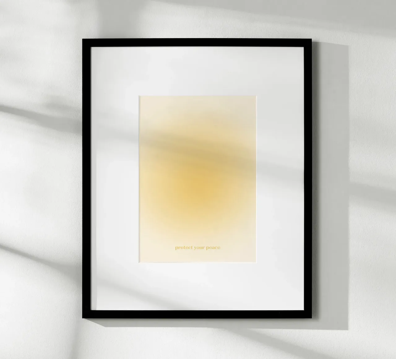"Protect Your Peace" Golden Aura Gradient Abstract Art hahnemühle by homdeco
