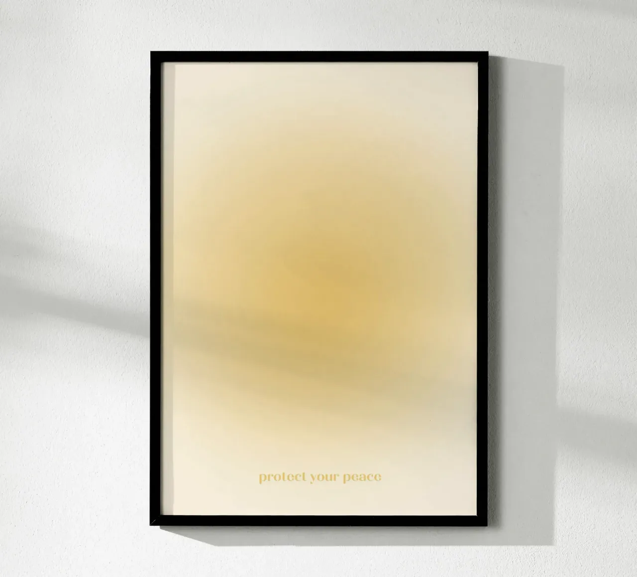"Protect Your Peace" Golden Aura Gradient Abstract Art hahnemühle by homdeco
