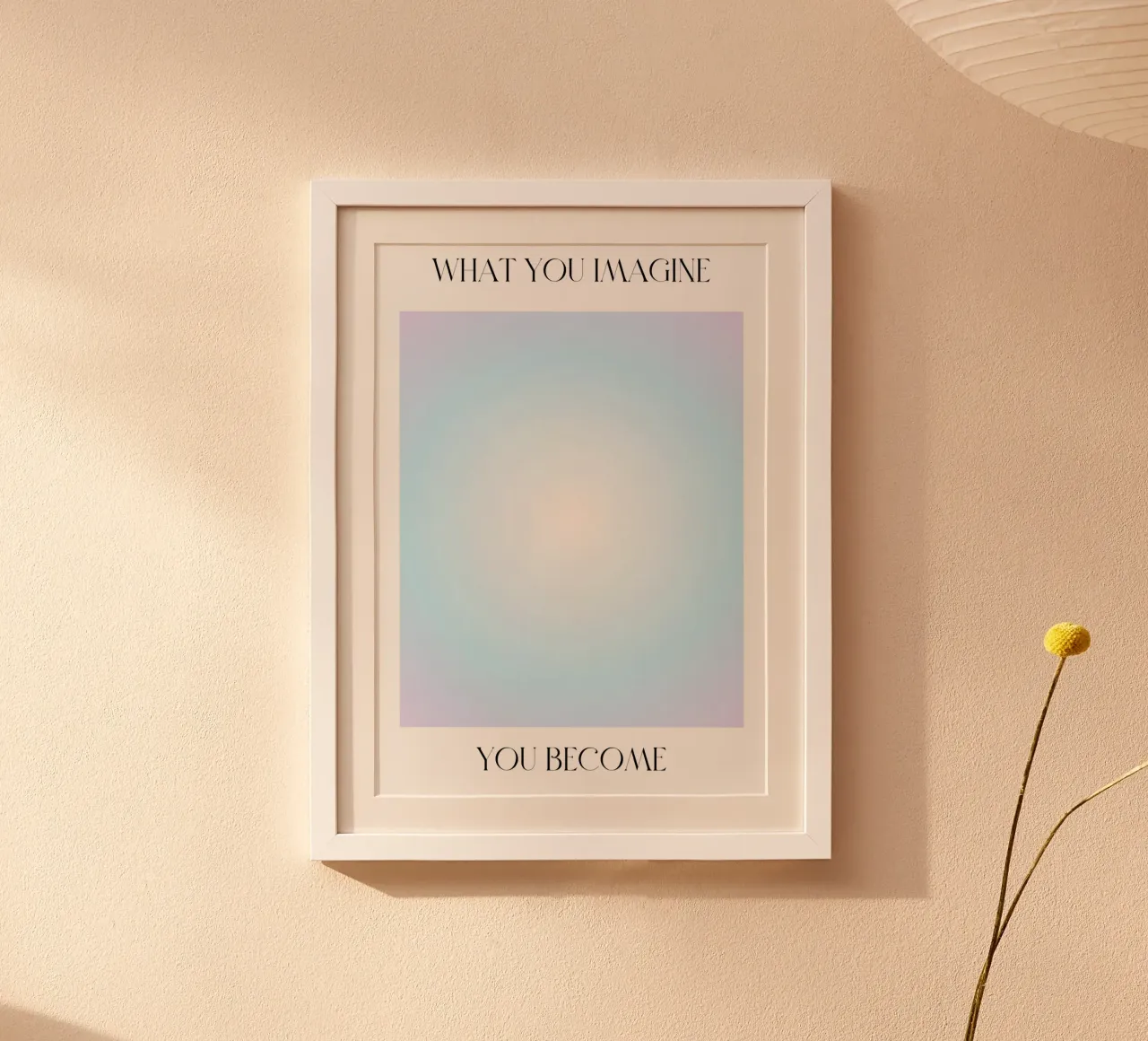 Póster Aura Azul "Lo que Imaginas" Ley de la Atracción hahnemühle de homdeco