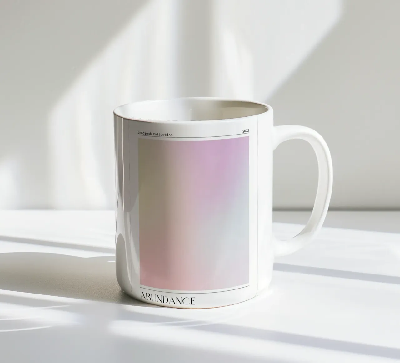 "Overvloed" Pastelverloop Aura Art Print 2023 keramische mok van homdeco