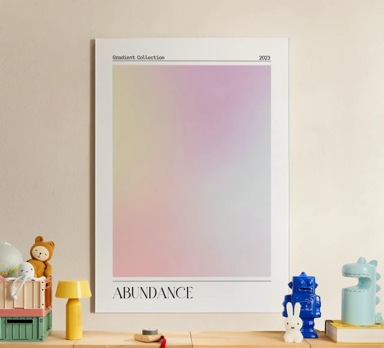 "Overvloed" Pastelverloop Aura Art Print 2023 acryl van homdeco