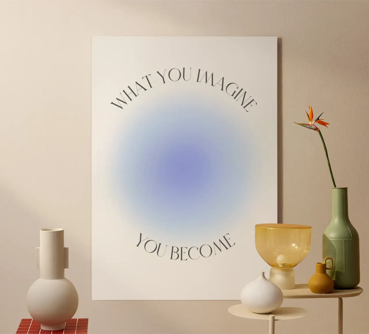 "Was Sie sich vorstellen" Gesetz der Anziehung Blaue Aura Kunstdruck Acryl-Glas von homdeco