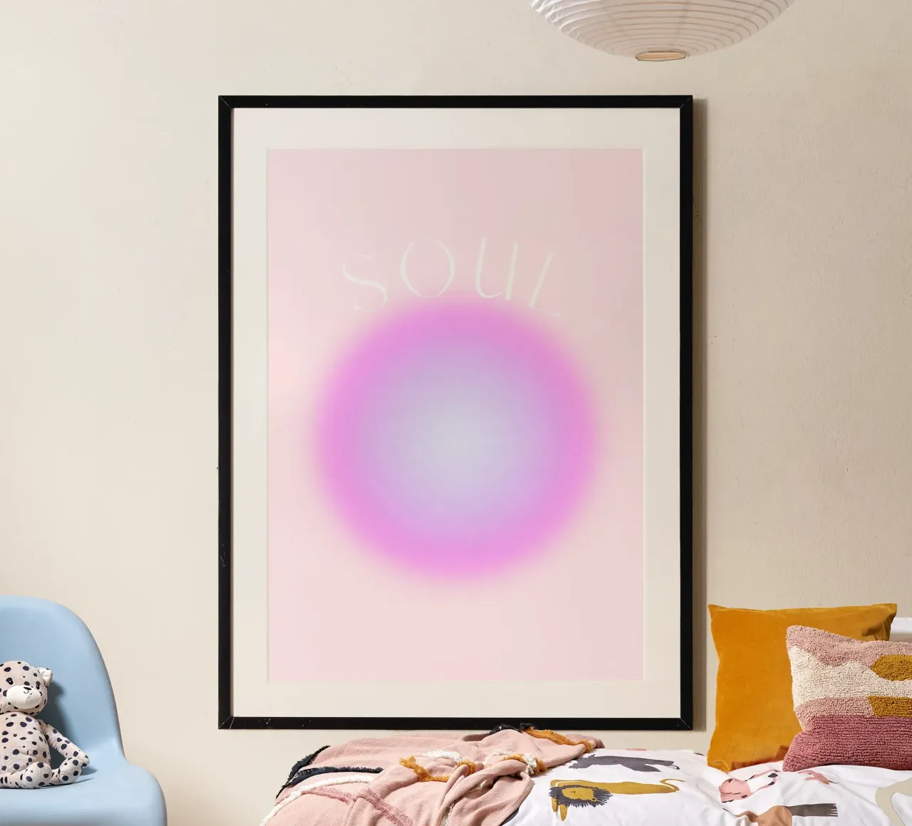 "SOUL" Roze Lavendel Aura Kleurverloop Abstracte Kunst poster van homdeco