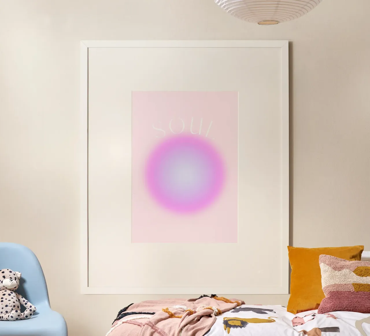 "SOUL" Roze Lavendel Aura Kleurverloop Abstracte Kunst poster van homdeco