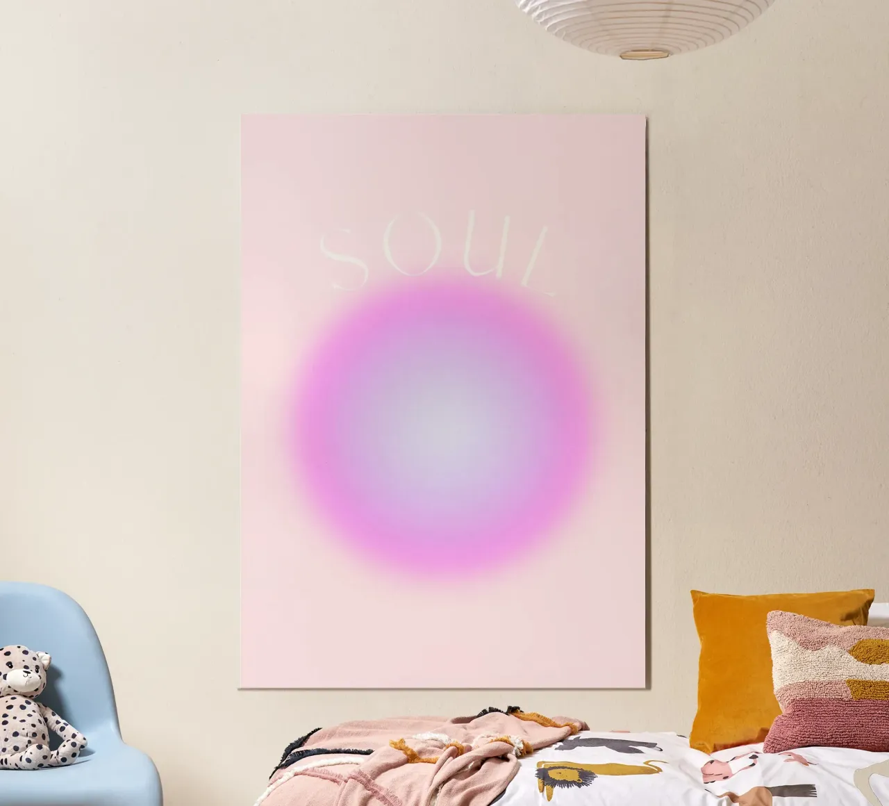 "SOUL" Roze Lavendel Aura Kleurverloop Abstracte Kunst poster van homdeco