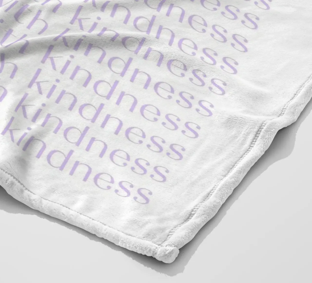 "Treat Yourself with Kindness" Lavender Repeating Print fleece blanket by homdeco