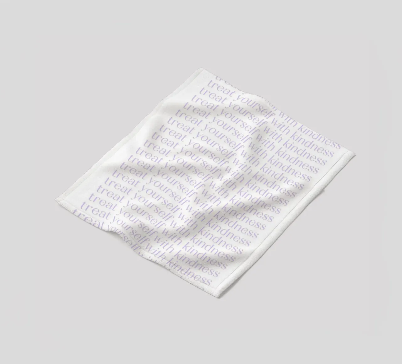 "Treat Yourself with Kindness" Lavender Repeating Print fleece blanket by homdeco