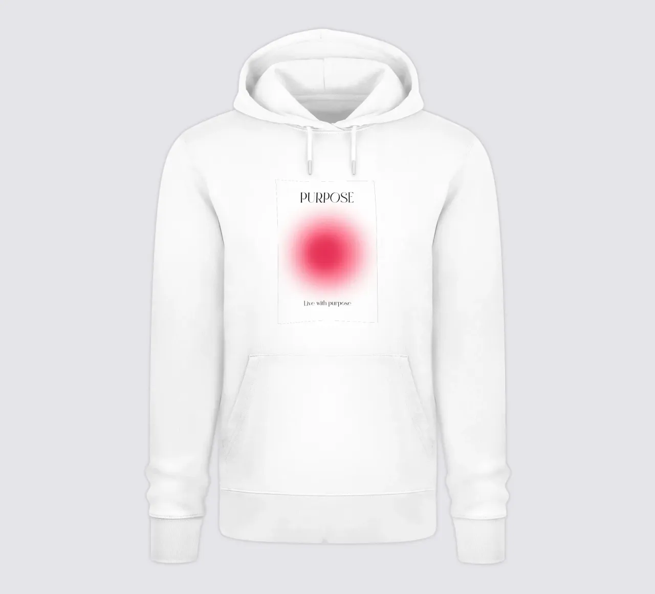 Poster artistico "PURPOSE" Live with Purpose Aura Fuchsia felpa con cappuccio da homdeco