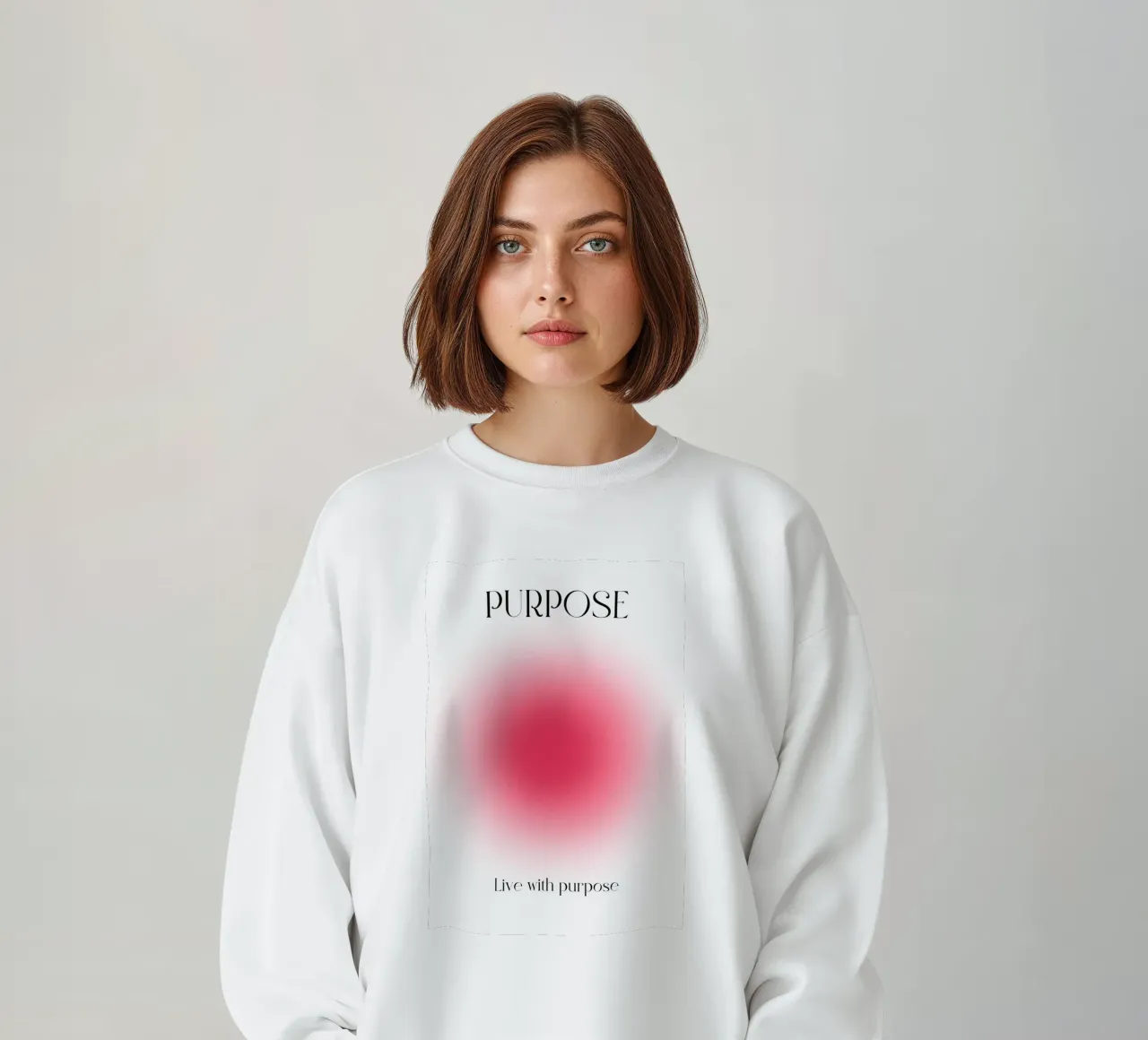 Poster artistico "PURPOSE" Live with Purpose Aura Fuchsia felpa da homdeco