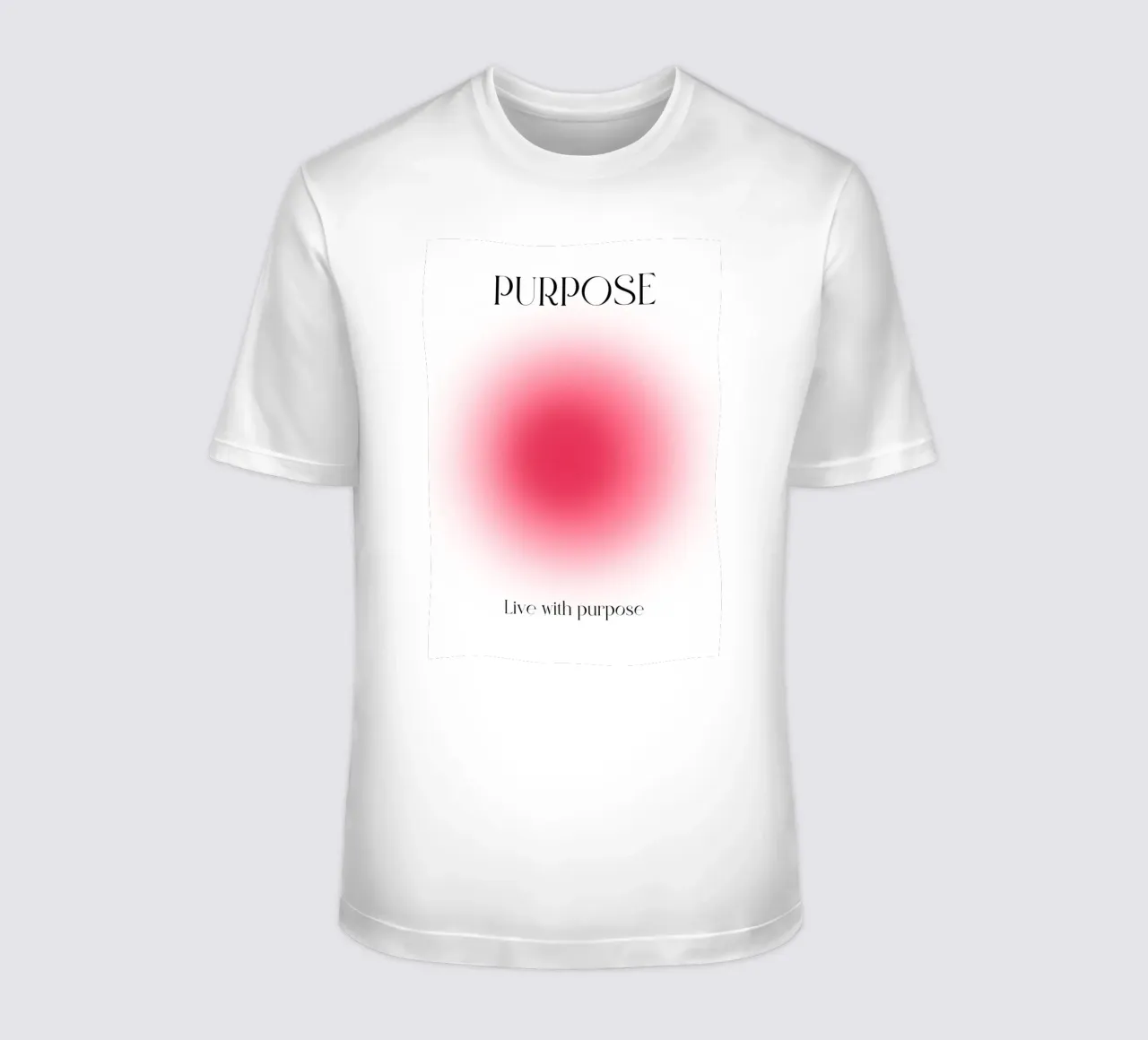 Poster artistico "PURPOSE" Live with Purpose Aura Fuchsia t-shirt da homdeco