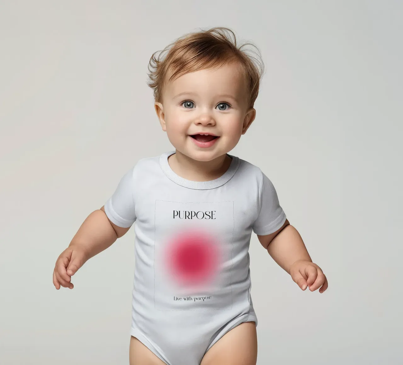 Poster artistico "PURPOSE" Live with Purpose Aura Fuchsia body neonato maniche corte da homdeco