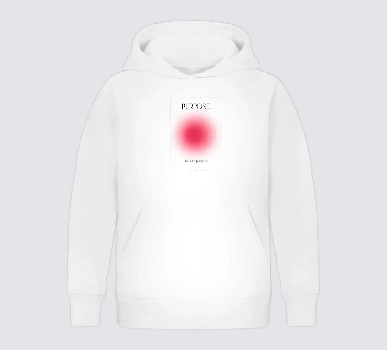 Poster artistico "PURPOSE" Live with Purpose Aura Fuchsia felpa bambino con cappuccio da homdeco