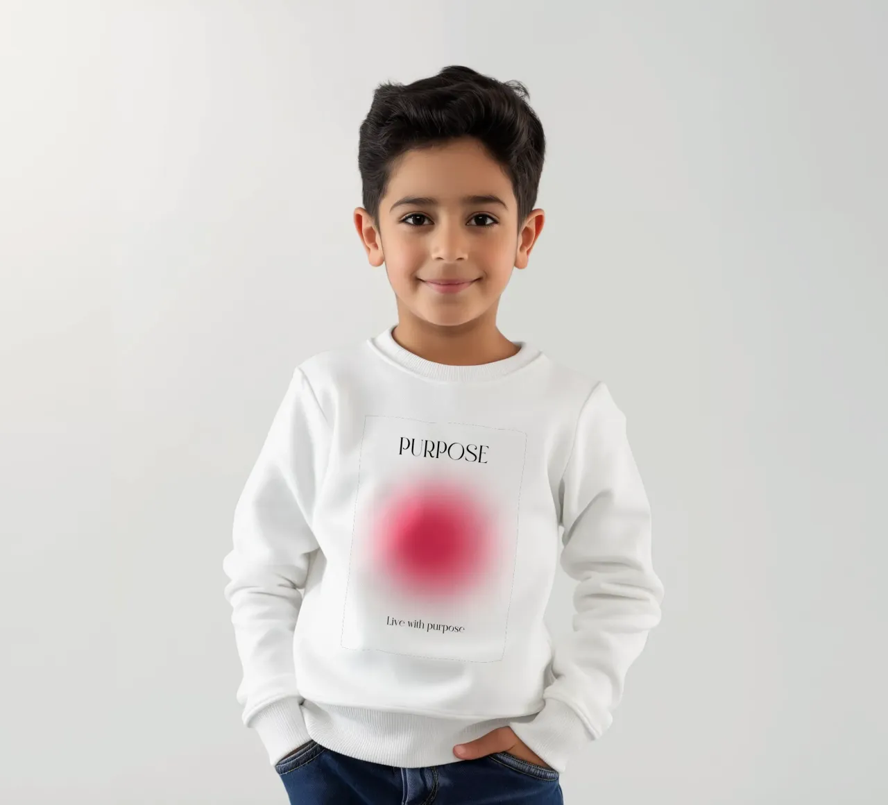 Poster artistico "PURPOSE" Live with Purpose Aura Fuchsia felpa bambino da homdeco