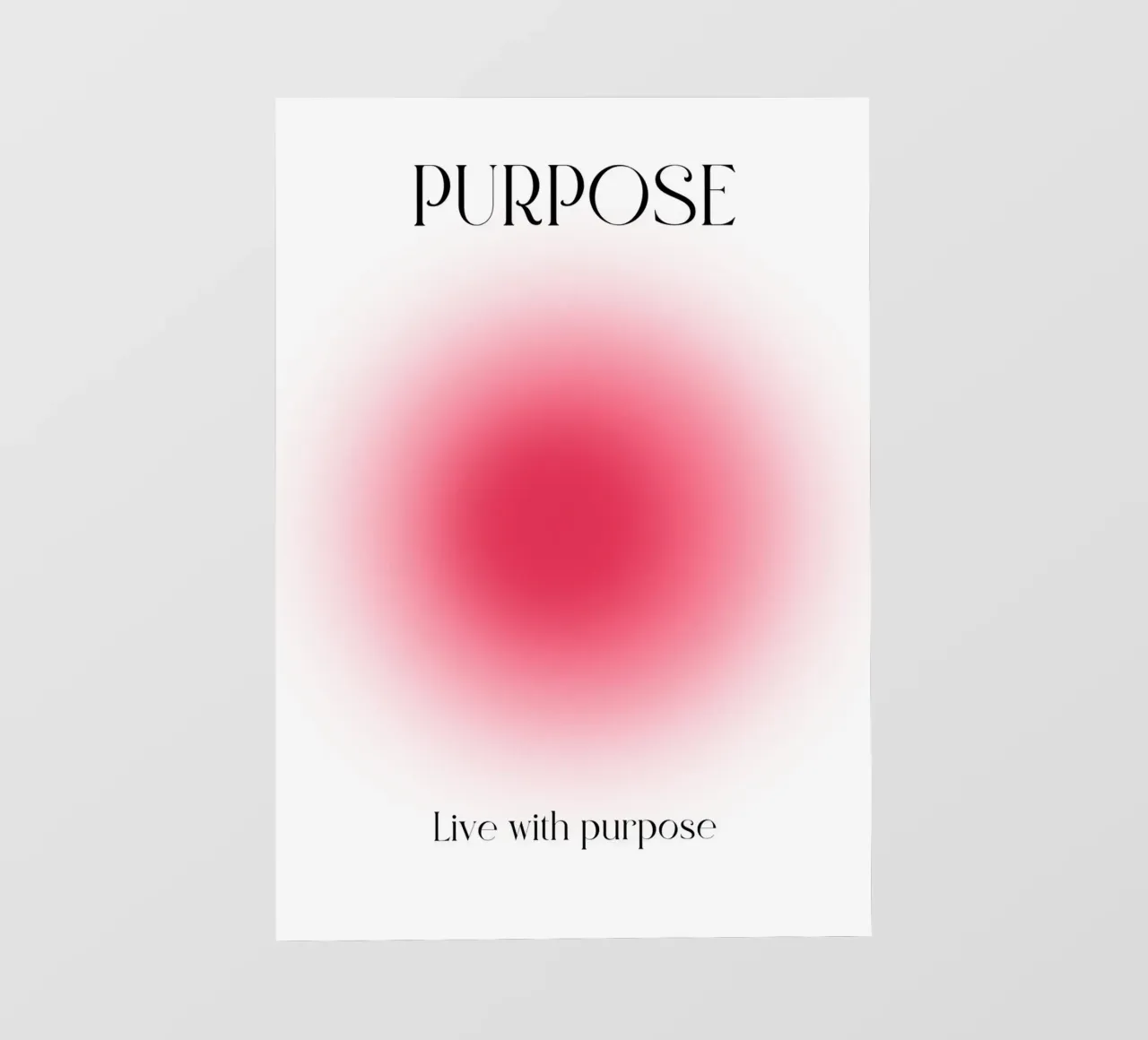 Poster artistico "PURPOSE" Live with Purpose Aura Fuchsia telo in pvc da homdeco