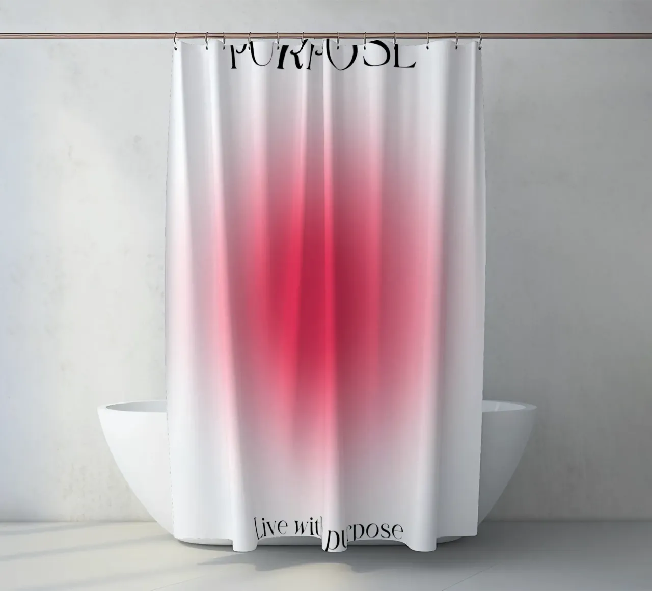 Poster artistico "PURPOSE" Live with Purpose Aura Fuchsia tenda da doccia da homdeco