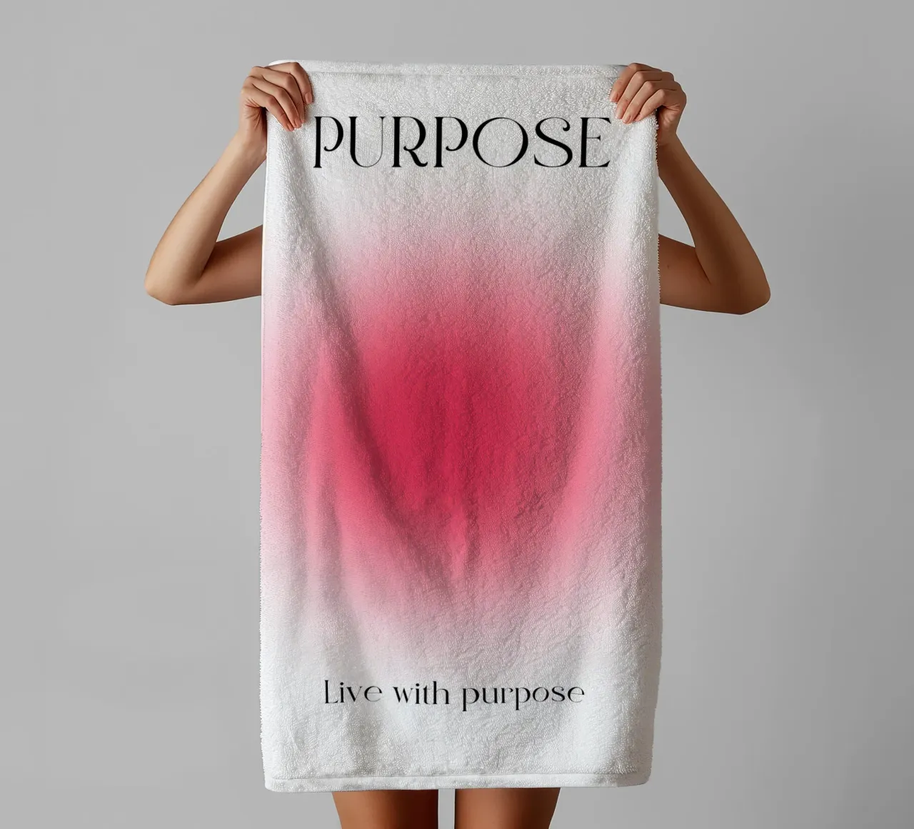Poster artistico "PURPOSE" Live with Purpose Aura Fuchsia asciugamano da bagno da homdeco