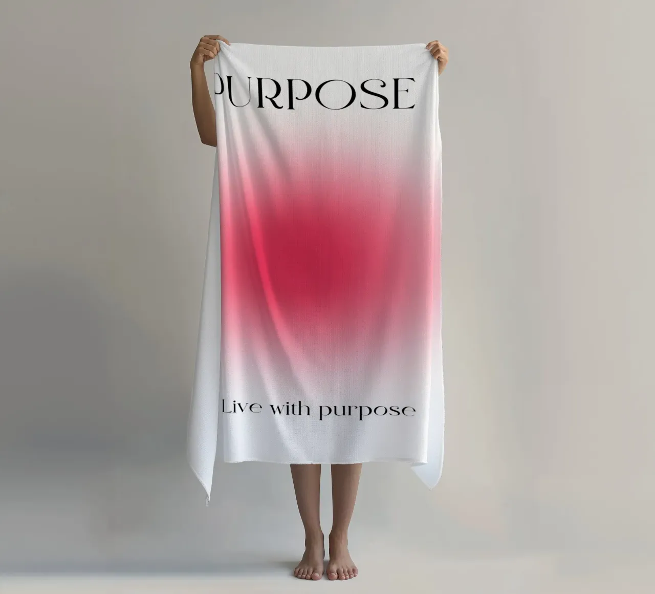 Poster artistico "PURPOSE" Live with Purpose Aura Fuchsia telo mare da homdeco