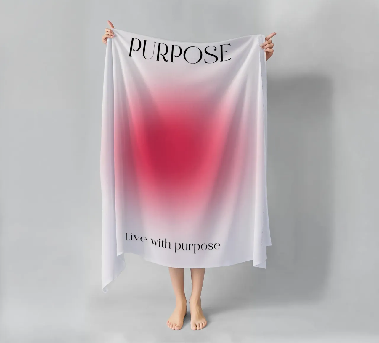 Poster artistico "PURPOSE" Live with Purpose Aura Fuchsia telo mare da homdeco
