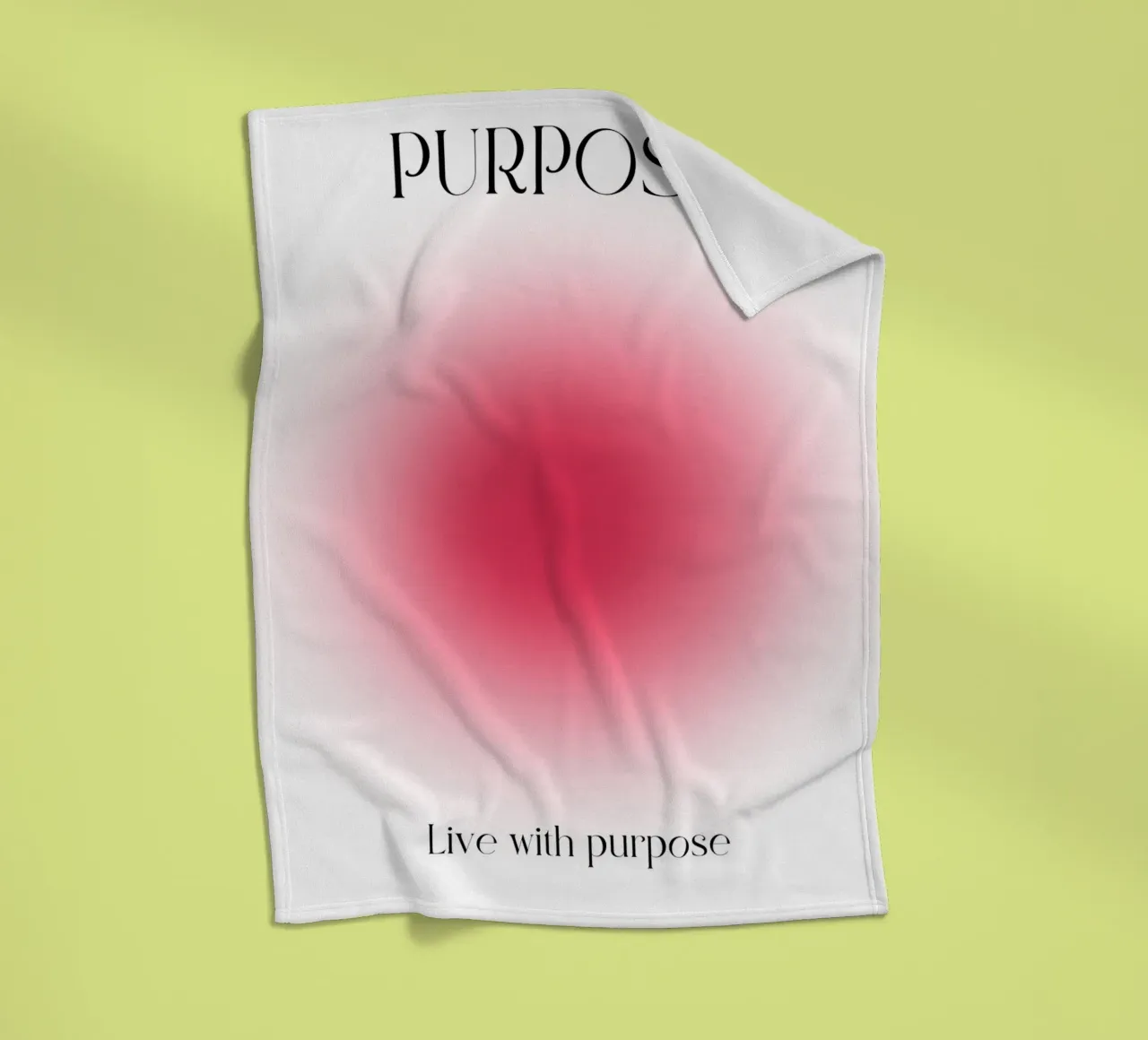 Poster artistico "PURPOSE" Live with Purpose Aura Fuchsia coperta in pile da homdeco