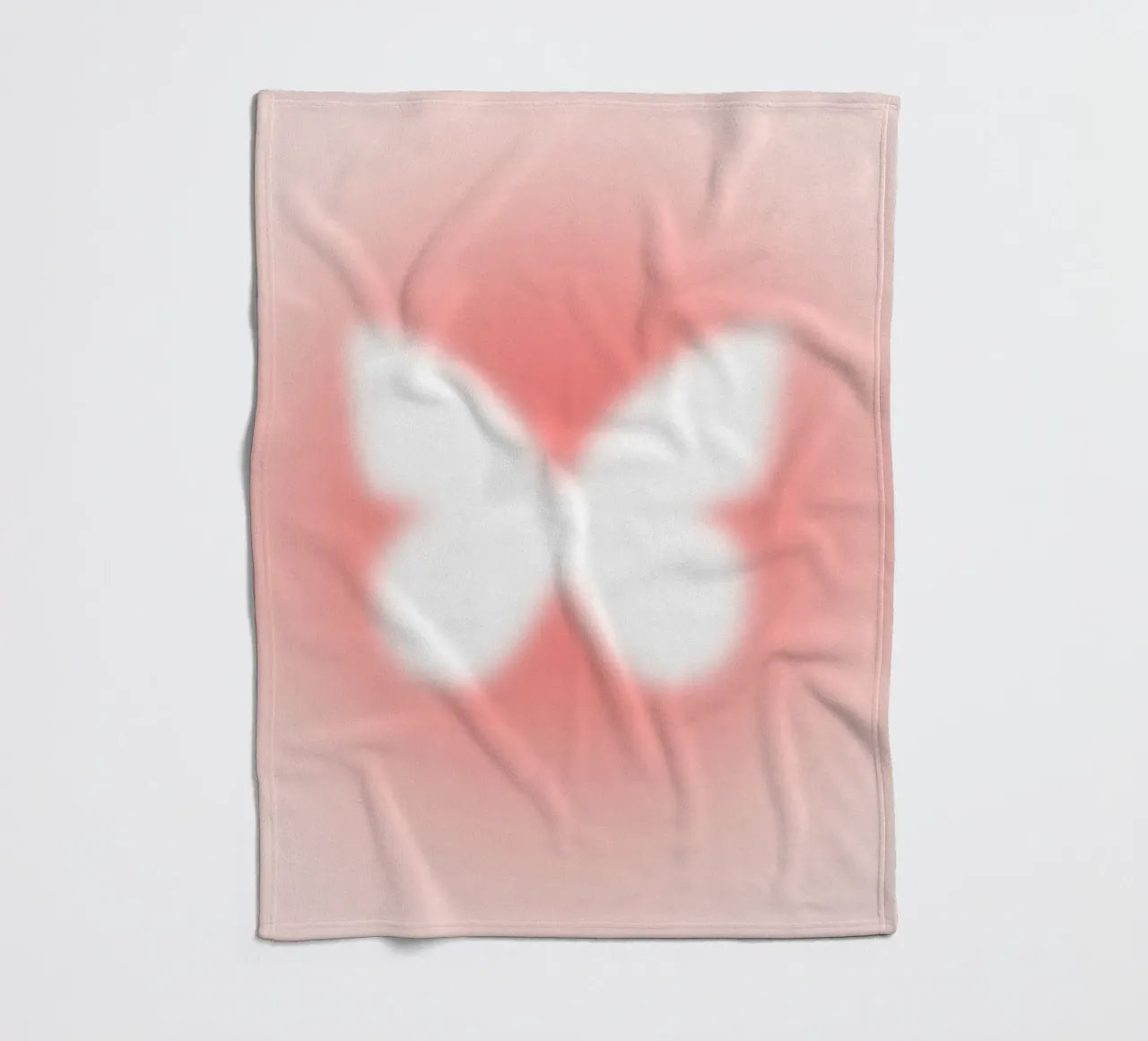Red Peach Butterfly Aura Gradient Abstract Art Print fleece blanket by homdeco