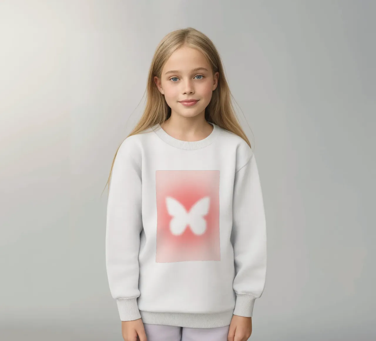Red Peach Butterfly Aura Gradient Abstract Art Print sudadera para niño de homdeco